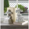 Elegant Fleur-de-Lis Bookends - Decorative French Style Book Holders for Home and Office Decor