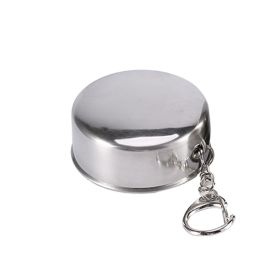 S Stainless Steel Travel Folding Cup Camp Keychain Retractable Telescopic Foldable