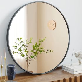 Black Circular Wall Mirror 20 Inches