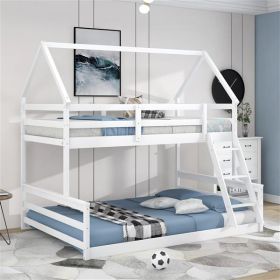 Bunk Bed With Built-in Ladder, White