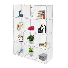 12 Grid White Storage Rack Without Doors