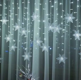 Christmas 96 LED Curtain Window Snowflake String Fairy Lights Waterproof Decor