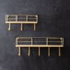 Gold Finish Shelves with Hooks - Set of Two | Stylish and Functional Storage Solution