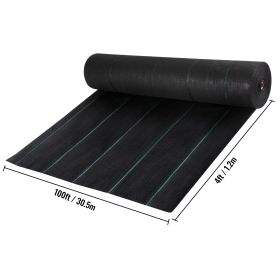 VEVOR Weed Barrier, 5.8oz Landscape Fabric, 3ft X 300ft Cover Mat Heavy Duty Woven Grass Control Geotextile For Garden, Patio, Black