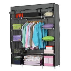 5-layer 12 Grid Canvas Free Wardrobe Gray