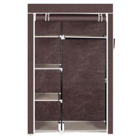 16 Tube Non-woven Fabric Wardrobe With 4 Layers And 6 Compartments