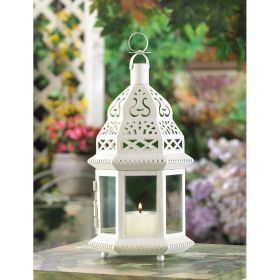 Elegant White Moroccan Lantern - Bohemian Style Decorative Lighting Fixture