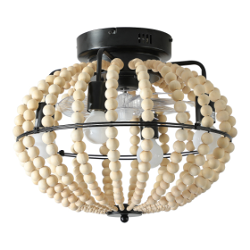 Beaded Fan Lamp Wooden Beaded Chandelier Oak White Unavailable Platforms- Temu