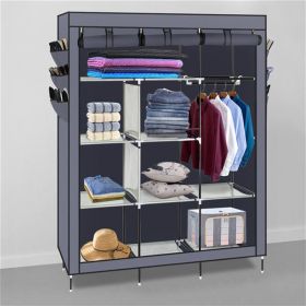 High Legged No Canvas And Side Fabric Wardrobe Gray