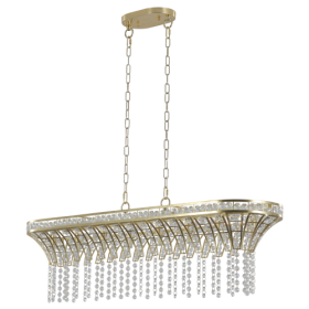 Modern Champagne Gold Kitchen Island Lamp - Oval Crystal Ceiling Chandelier Unavailable Platform- Temu