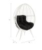 ACME Galzed Patio Lounge Chair, Black Fabric & White Wicker 45109