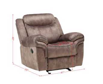 ACME Zubaida Glider Recliner, 2-Tone Chocolate Velvet 55022