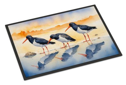 Oystercatchers Foraging Doormat Front Door Mat Indoor Outdoor Rugs for Entryway, Non Slip Washable Low Pile, 24H X 36W