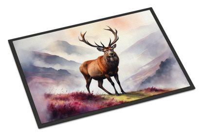 Highland Red Deer Doormat Front Door Mat Indoor Outdoor Rugs for Entryway, Non Slip Washable Low Pile, 24H X 36W