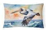 Birds, Birds, Birds Throw Pillow Throw Pillow for Indoor Couch Bed Outdoor Patio Washable, Pelican Soaring 7513,12Hx16W