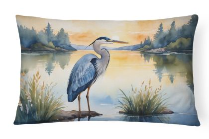 Birds, Birds, Birds Throw Pillow Throw Pillow for Indoor Couch Bed Outdoor Patio Washable, Blue Heron Golden Hour 7497,12Hx16W