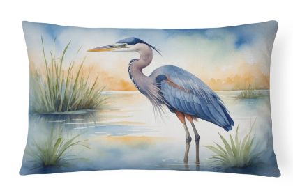 Birds, Birds, Birds Throw Pillow Throw Pillow for Indoor Couch Bed Outdoor Patio Washable, Blue Heron Emerging 7491,12Hx16W