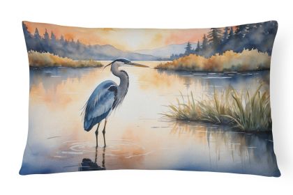 Birds, Birds, Birds Throw Pillow Throw Pillow for Indoor Couch Bed Outdoor Patio Washable, Blue Heron Golden Hour 7498,12Hx16W