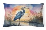 Birds, Birds, Birds Throw Pillow Throw Pillow for Indoor Couch Bed Outdoor Patio Washable, Blue Heron Setting Sun 7503,12Hx16W