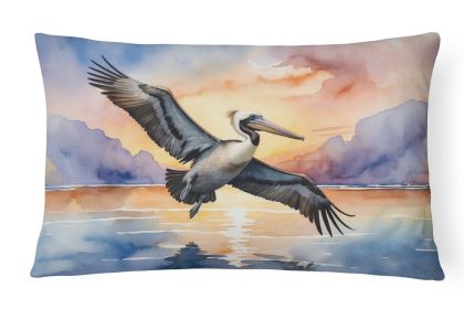 Birds, Birds, Birds Throw Pillow Throw Pillow for Indoor Couch Bed Outdoor Patio Washable, Pelican Fyling at Sunrise 7508,12Hx16W