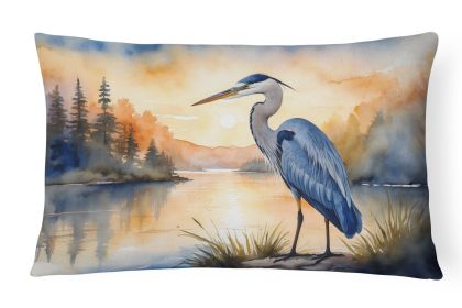 Birds, Birds, Birds Throw Pillow Throw Pillow for Indoor Couch Bed Outdoor Patio Washable, Blue Heron Golden Hour 7499,12Hx16W