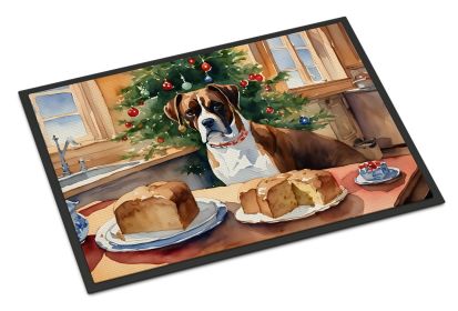 Boxer Christmas Cookies Doormat Front Door Mat Indoor Outdoor Rugs for Entryway, Non Slip Washable Low Pile, 24H X 36W