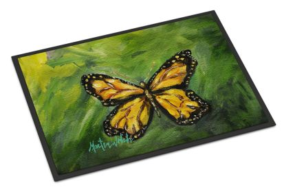 Monarch Glover Fly Butterfly Doormat Front Door Mat Indoor Outdoor Rugs for Entryway, Non Slip Washable Low Pile, 24H X 36W