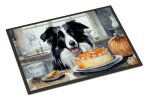 Border Collie Fall Kitchen Pumpkins Doormat Front Door Mat Indoor Outdoor Rugs for Entryway, Non Slip Washable Low Pile, 24H X 36W