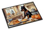 Doberman Pinscher Fall Kitchen Pumpkins Doormat Front Door Mat Indoor Outdoor Rugs for Entryway, Non Slip Washable Low Pile, 24H X 36W