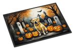 Yellow Labrador Retriever Spooky Halloween Doormat Front Door Mat Indoor Outdoor Rugs for Entryway, Non Slip Washable Low Pile, 24H X 36W