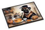 Pug Fall Kitchen Pumpkins Doormat Front Door Mat Indoor Outdoor Rugs for Entryway, Non Slip Washable Low Pile, 24H X 36W