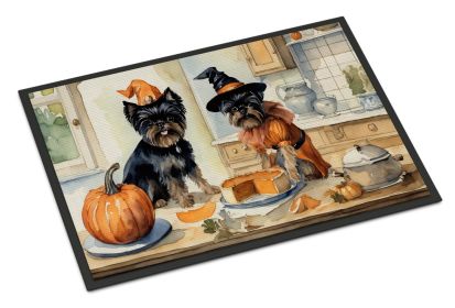 Affenpinscher Fall Kitchen Pumpkins Doormat Front Door Mat Indoor Outdoor Rugs for Entryway, Non Slip Washable Low Pile, 24H X 36W