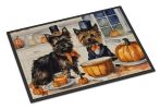 Cairn Terrier Fall Kitchen Pumpkins Doormat Front Door Mat Indoor Outdoor Rugs for Entryway, Non Slip Washable Low Pile, 24H X 36W