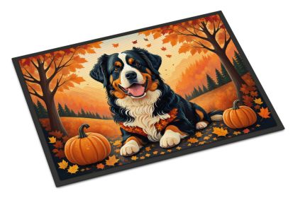 Bernese Mountain Dog Fall Doormat Front Door Mat Indoor Outdoor Rugs for Entryway, Non Slip Washable Low Pile, 24H X 36W