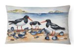 Birds, Birds, Birds Throw Pillow Throw Pillow for Indoor Couch Bed Outdoor Patio Washable, Oystercatchers Feeding 7521,12Hx16W