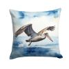 Pelican Diving Throw Pillow Machine Washable, Indoor Outdoor Decorative Pillow for Couch, Bed or Patio, 18Hx18W