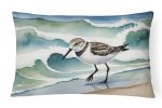 Birds, Birds, Birds Throw Pillow Throw Pillow for Indoor Couch Bed Outdoor Patio Washable, Sanderling 7525,12Hx16W