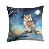 Owl Perched in Coastal Tree Throw Pillow Machine Washable, Indoor Outdoor Decorative Pillow for Couch, Bed or Patio, 14Hx14W