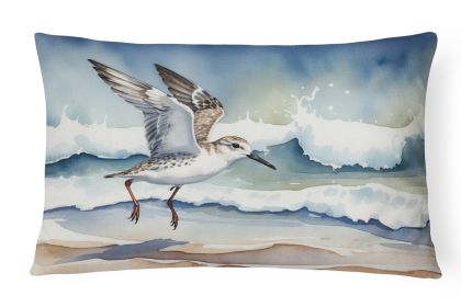 Birds, Birds, Birds Throw Pillow Throw Pillow for Indoor Couch Bed Outdoor Patio Washable, Sanderling 7524,12Hx16W