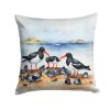 Oystercatchers Feeding Throw Pillow Machine Washable, Indoor Outdoor Decorative Pillow for Couch, Bed or Patio, 18Hx18W