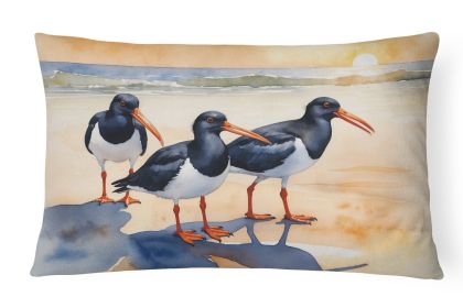 Birds, Birds, Birds Throw Pillow Throw Pillow for Indoor Couch Bed Outdoor Patio Washable, Oystercatchers Foraging 7523,12Hx16W