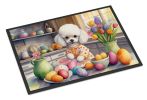 Decorating Easter White Poodle Doormat Front Door Mat Indoor Outdoor Rugs for Entryway, Non Slip Washable Low Pile, 24H X 36W