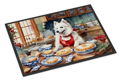 American Eskimo Christmas Cookies Doormat Front Door Mat Indoor Outdoor Rugs for Entryway, Non Slip Washable Low Pile, 24H X 36W