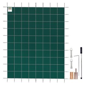 VEVOR Pool Safety Cover Fits 16x30ft Rectangle Inground Safety Pool Cover Green Mesh Solid Pool Safety Cover for Swimming Pool Winter Safety Cover