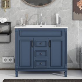 36'' Bathroom Vanity With Top Sink Modern Bathroom Storage Cabinet With 2 Drawers