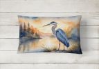 Birds, Birds, Birds Throw Pillow Throw Pillow for Indoor Couch Bed Outdoor Patio Washable, Blue Heron Golden Hour 7499,12Hx16W