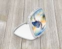 Blue Heron Emerging as the day fades Compact Mirror Decorative Travel Makeup Mirror for Women Girls Gifts Pocket Makeup Mirror Folding Handheld