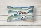 Birds, Birds, Birds Throw Pillow Throw Pillow for Indoor Couch Bed Outdoor Patio Washable, Sanderling 7525,12Hx16W