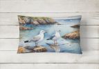 Birds, Birds, Birds Throw Pillow Throw Pillow for Indoor Couch Bed Outdoor Patio Washable, Gulls Scavenging 7518,12Hx16W