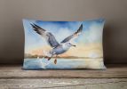 Birds, Birds, Birds Throw Pillow Throw Pillow for Indoor Couch Bed Outdoor Patio Washable, Gull Flying Low 7516,12Hx16W